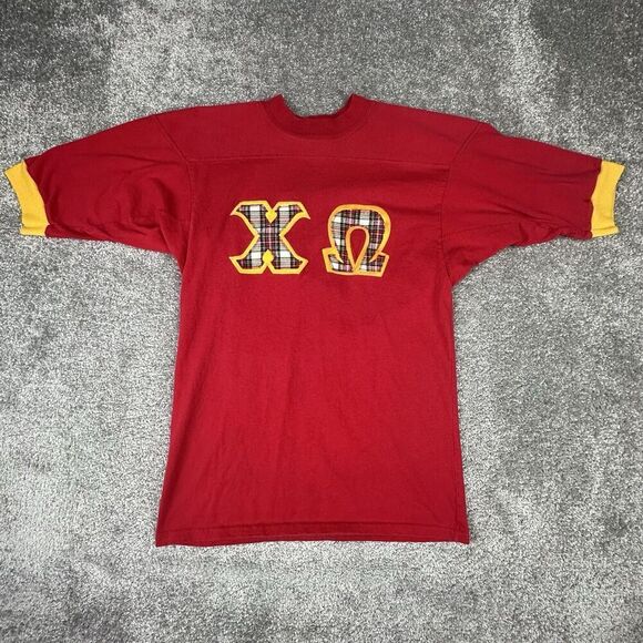 Signature Sportswear Fraternity T-Shirt Mens Small Regular Red Y2K Made in USA - Picture 1 of 6